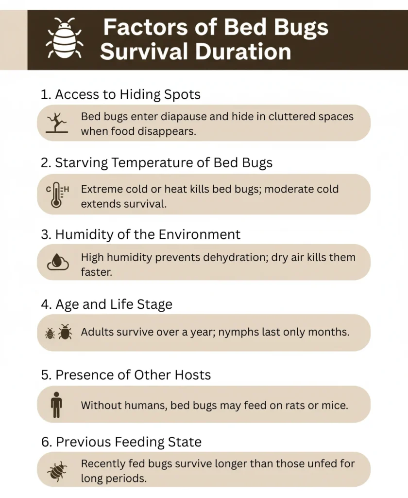 factors of bed bugs survival duration